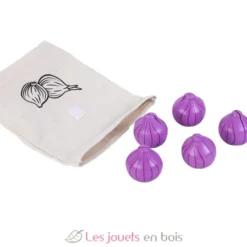 Oignons en bois à couper dans un sac en coton - Tanner