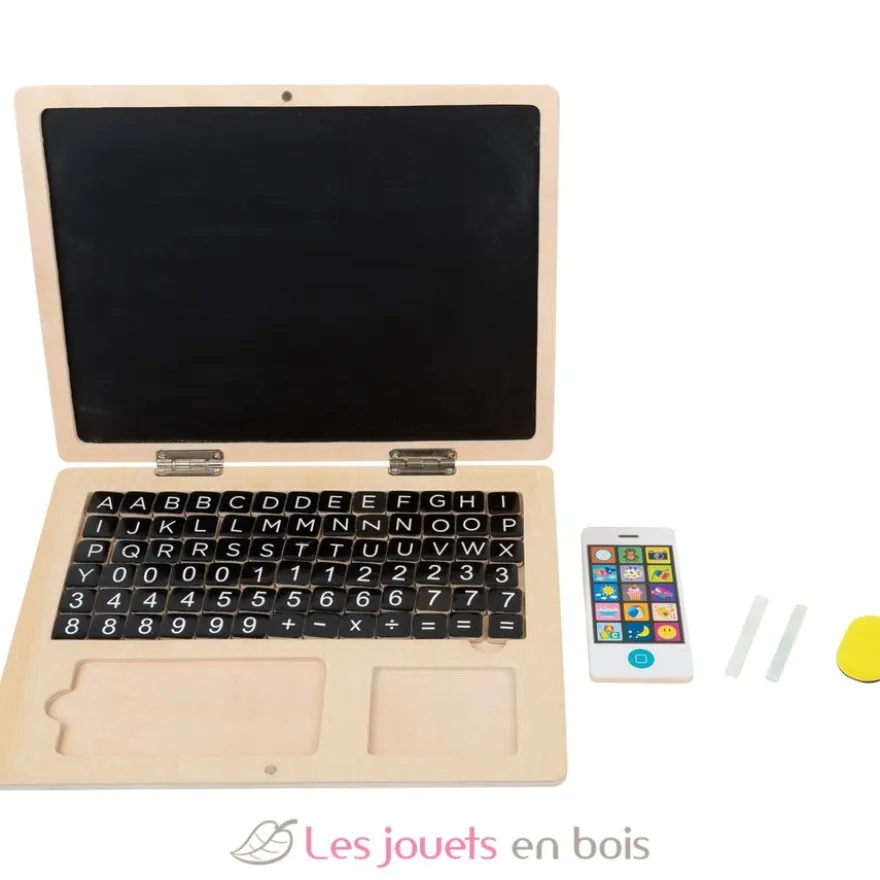 Ordinateur portable en bois avec tableau aimanté - Small foot