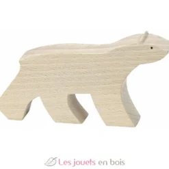 Ours blanc Pompon beige bois naturel Vilac