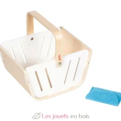 Panier de courses en bois avec porte-monnaie en feutrine - Goki