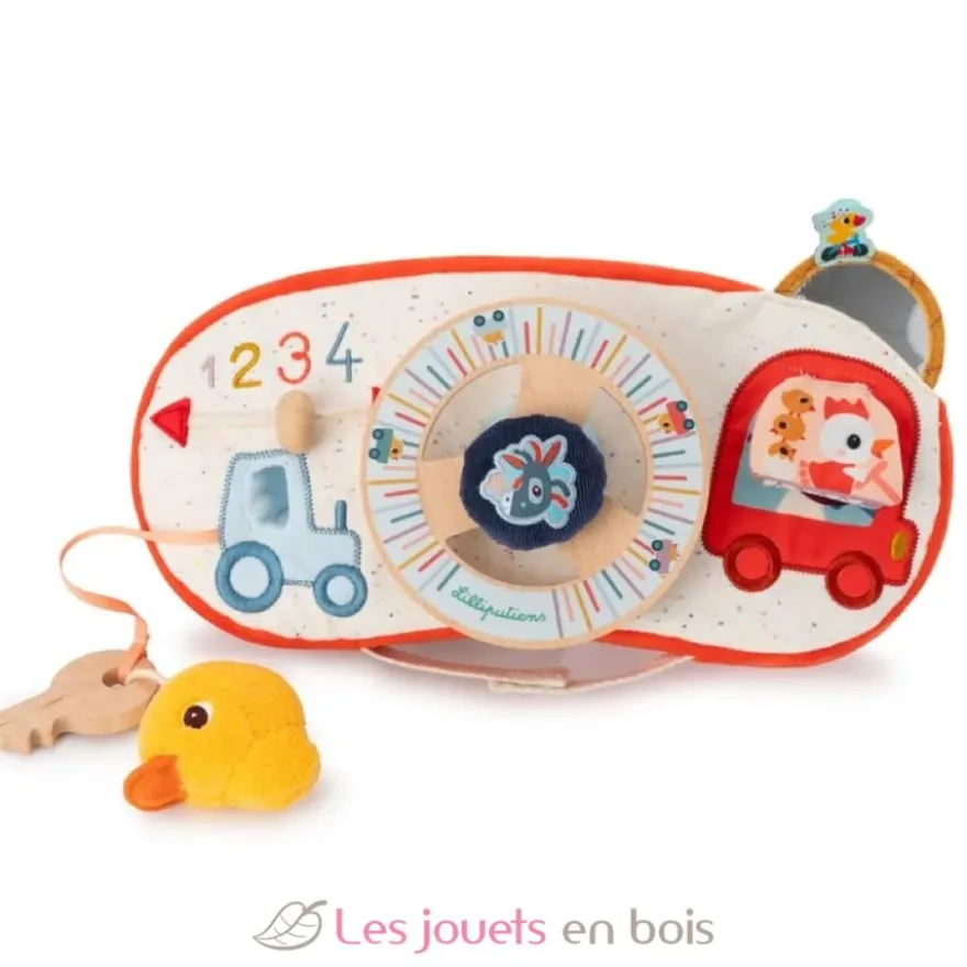 Panneau d'activités En voiture - Bois et tissu - Lilliputiens