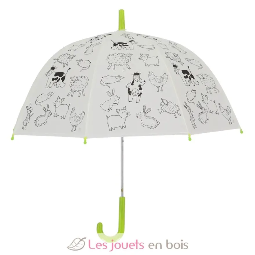 Parapluie blanc à colorier Animaux ferme - Esschert Design