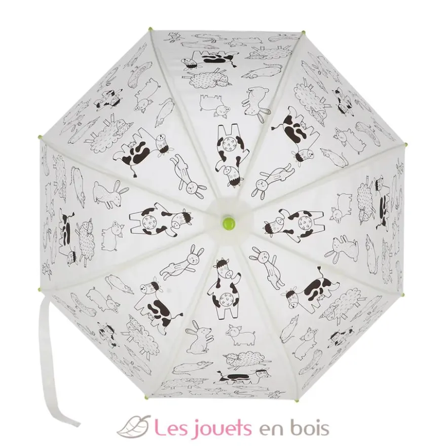 Parapluie blanc à colorier Animaux ferme - Esschert Design