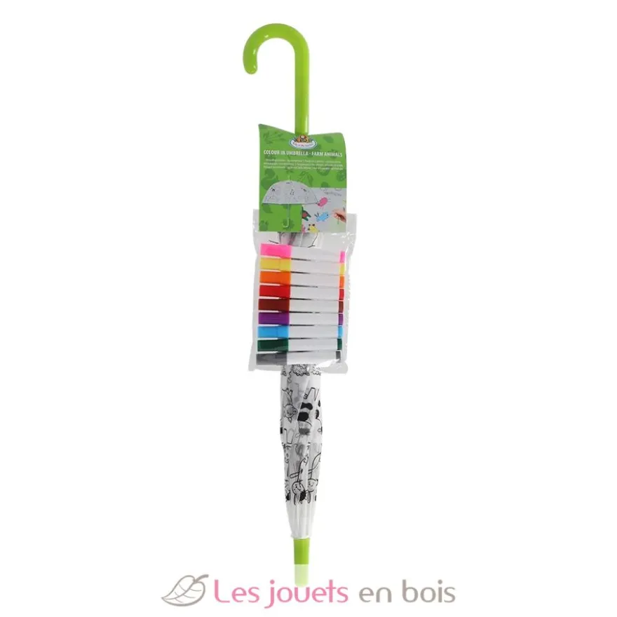 Parapluie blanc à colorier Animaux ferme - Esschert Design