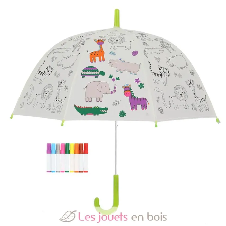 Parapluie blanc à colorier Jungle - Esschert Design