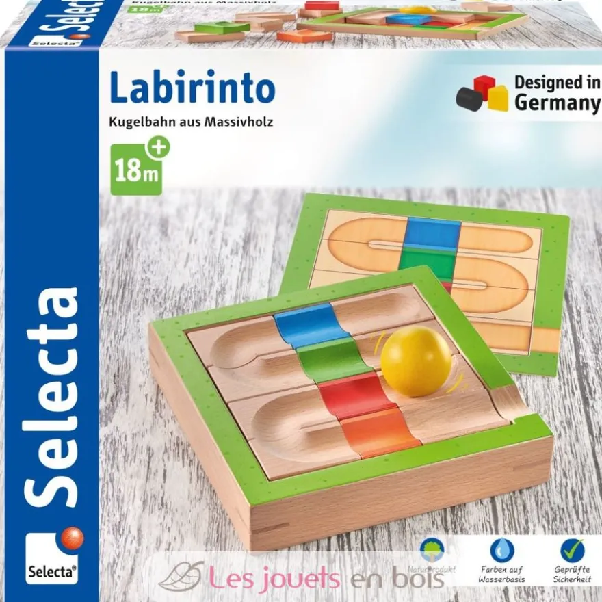 Parcours à boule en bois massif Labirinto - Selecta