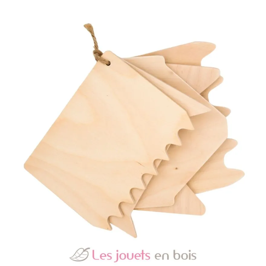 5 peignes à sable en bois - Speelbelovend