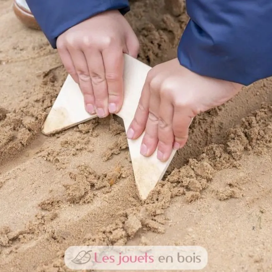 5 peignes à sable en bois - Speelbelovend