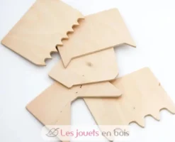 5 peignes à sable en bois - Speelbelovend