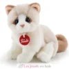 Peluche chat blanc beige 20 cm - Trudi