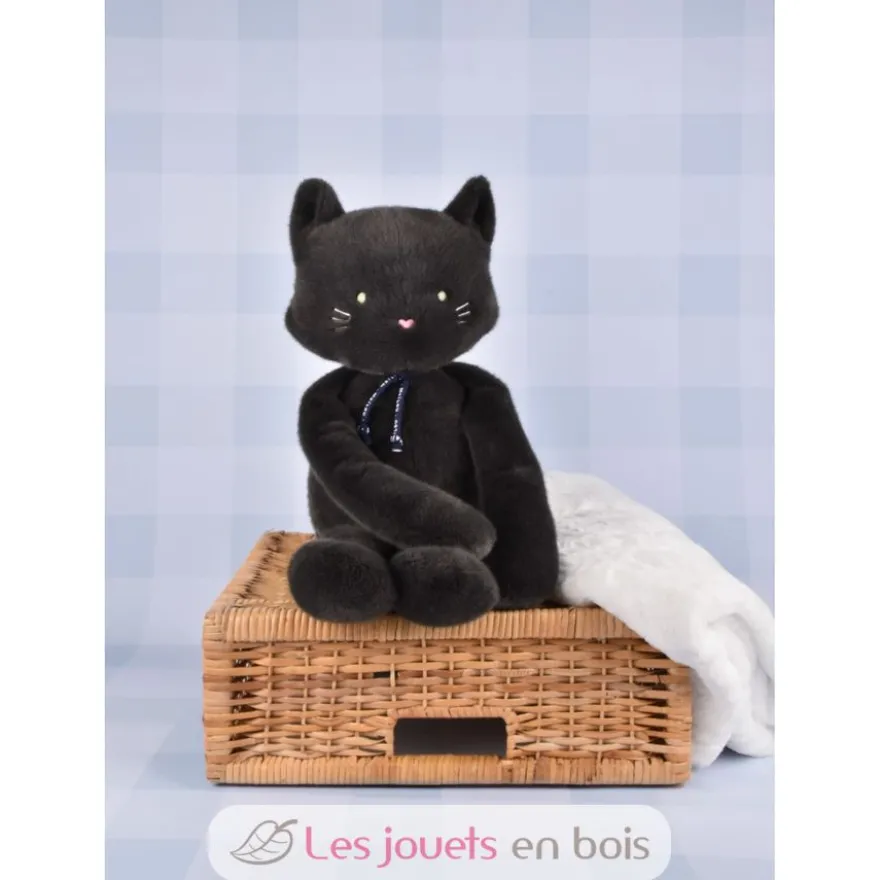 Peluche Chat Méloé gris anthracite 37 cm - Maïlou Tradition