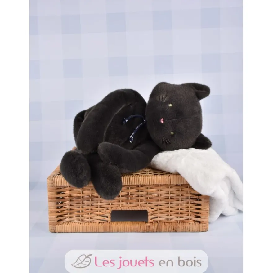 Peluche Chat Méloé gris anthracite 37 cm - Maïlou Tradition