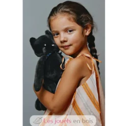 Peluche Chat Méloé gris anthracite 37 cm - Maïlou Tradition