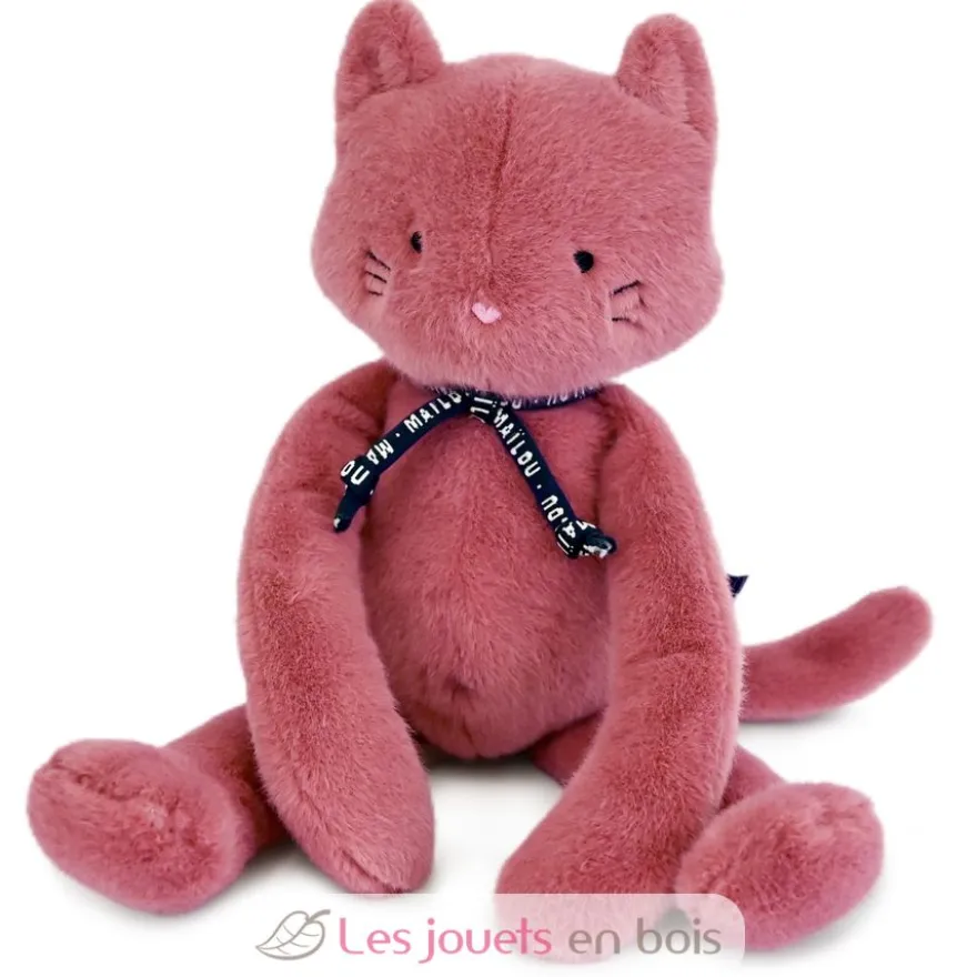 Peluche Chat Méloé poudre de rose 37 cm - Maïlou Tradition