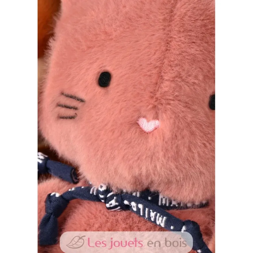Peluche Chat Méloé poudre de rose 37 cm - Maïlou Tradition