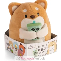 Peluche Chien Hiro 16 cm avec un bubble tea - Nici