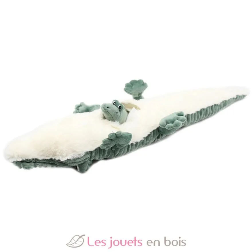 Peluche crocodile maman et son bébé vert - Les Déglingos