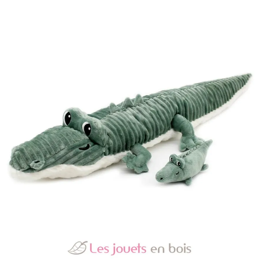 Peluche crocodile maman et son bébé vert - Les Déglingos