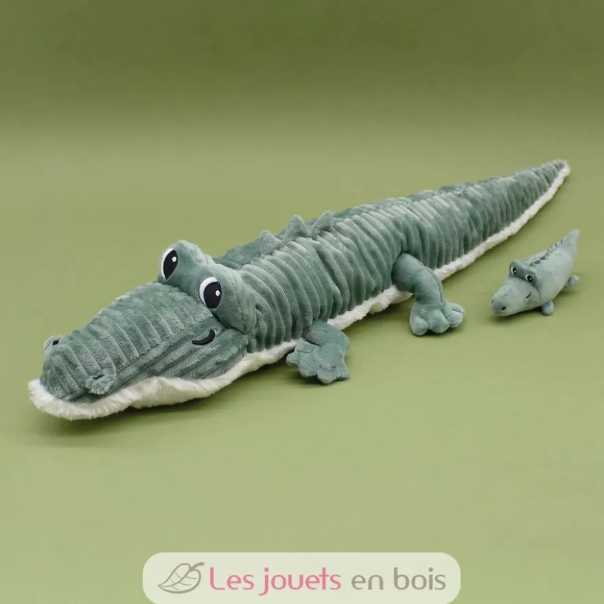 Peluche crocodile maman et son bébé vert - Les Déglingos