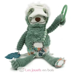 Peluche d'activités nomade Chillos le paresseux vert - Les Déglingos