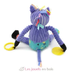 Peluche d'activités nomade Kiprokos le zèbre violet - Les Déglingos