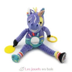 Peluche d'activités nomade Kiprokos le zèbre violet - Les Déglingos