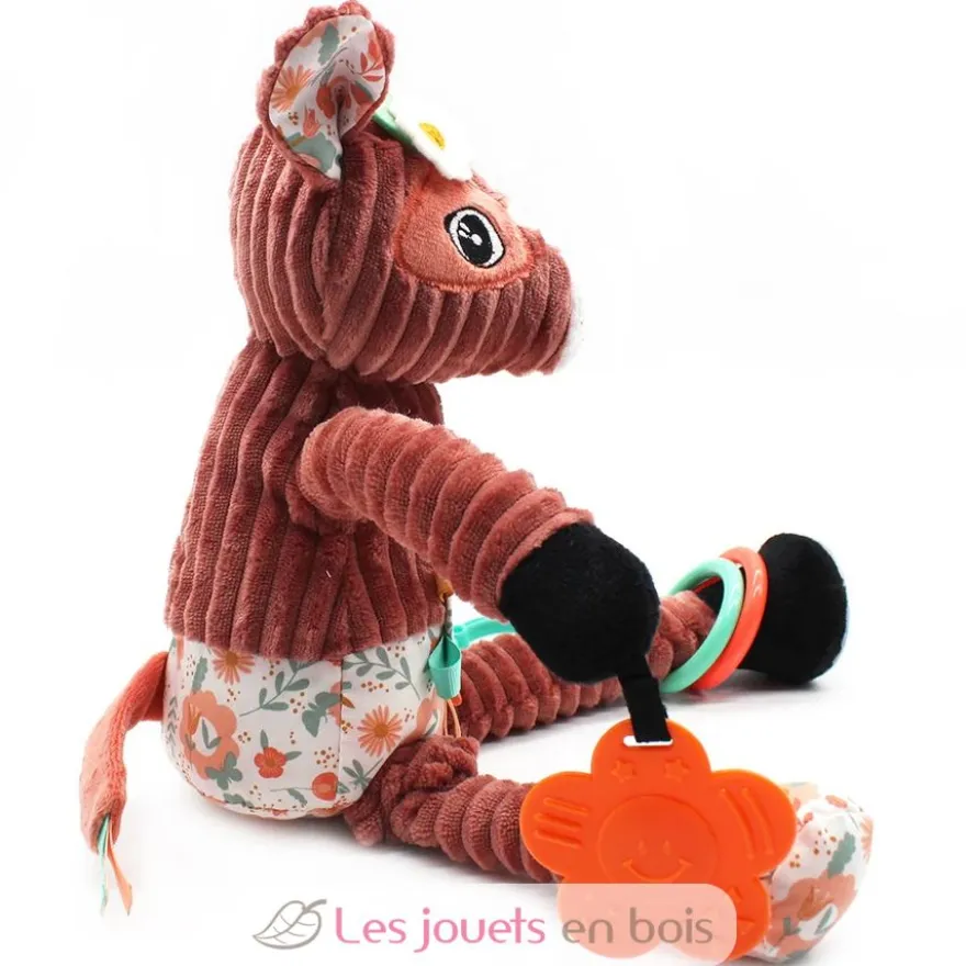 Peluche d'activités nomade Mélimélos la biche terracota - Les Déglingos