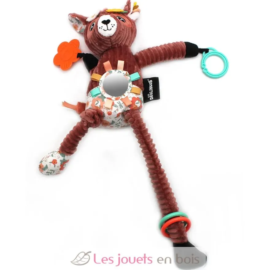 Peluche d'activités nomade Mélimélos la biche terracota - Les Déglingos