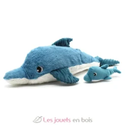 Peluche dauphin Tofou maman et son bébé bleu - Les Déglingos