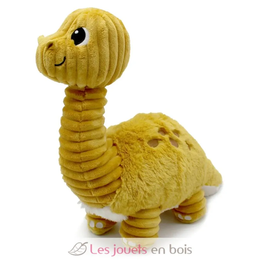Peluche diplodocus maman et son bébé jaune moutarde - Les Déglingos