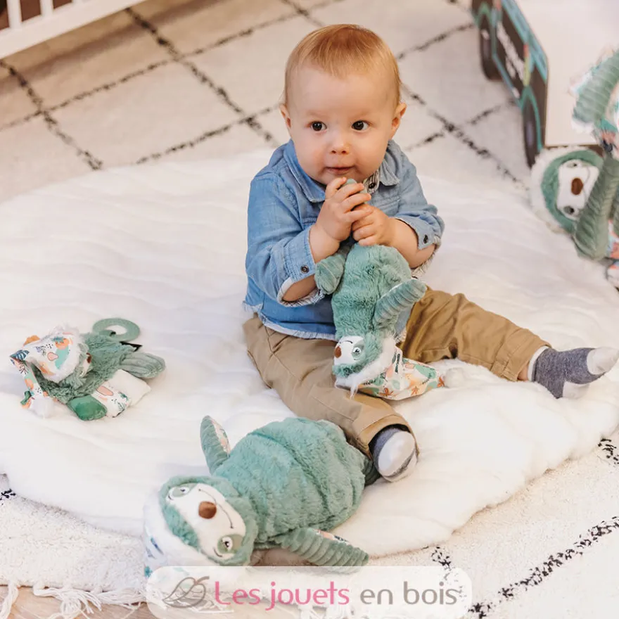 Peluche en boîte Grand Simply Chillos le paresseux vert - Les Déglingos