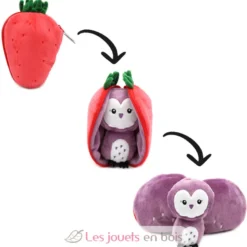 Peluche Flipetz Chouette Fraise rouge - Les Déglingos