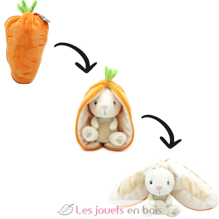 Peluche Flipetz Lapin Carotte orange - Les Déglingos