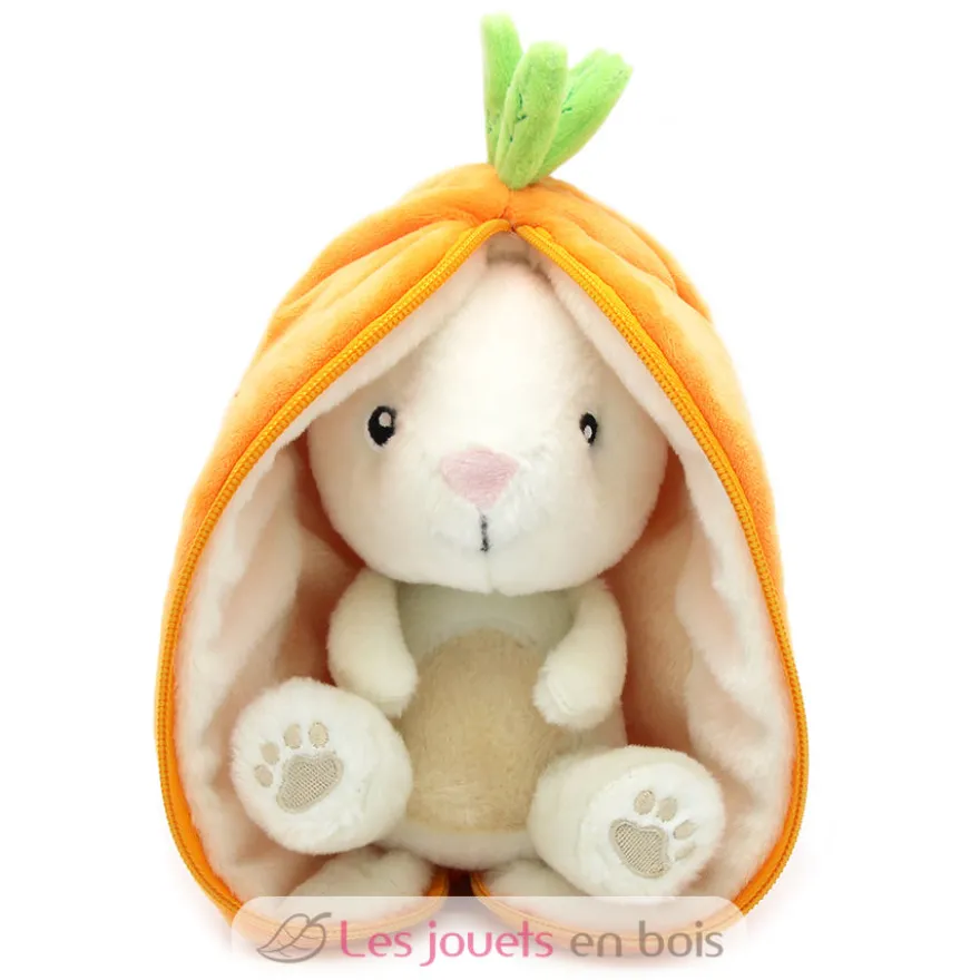 Peluche Flipetz Lapin Carotte orange - Les Déglingos