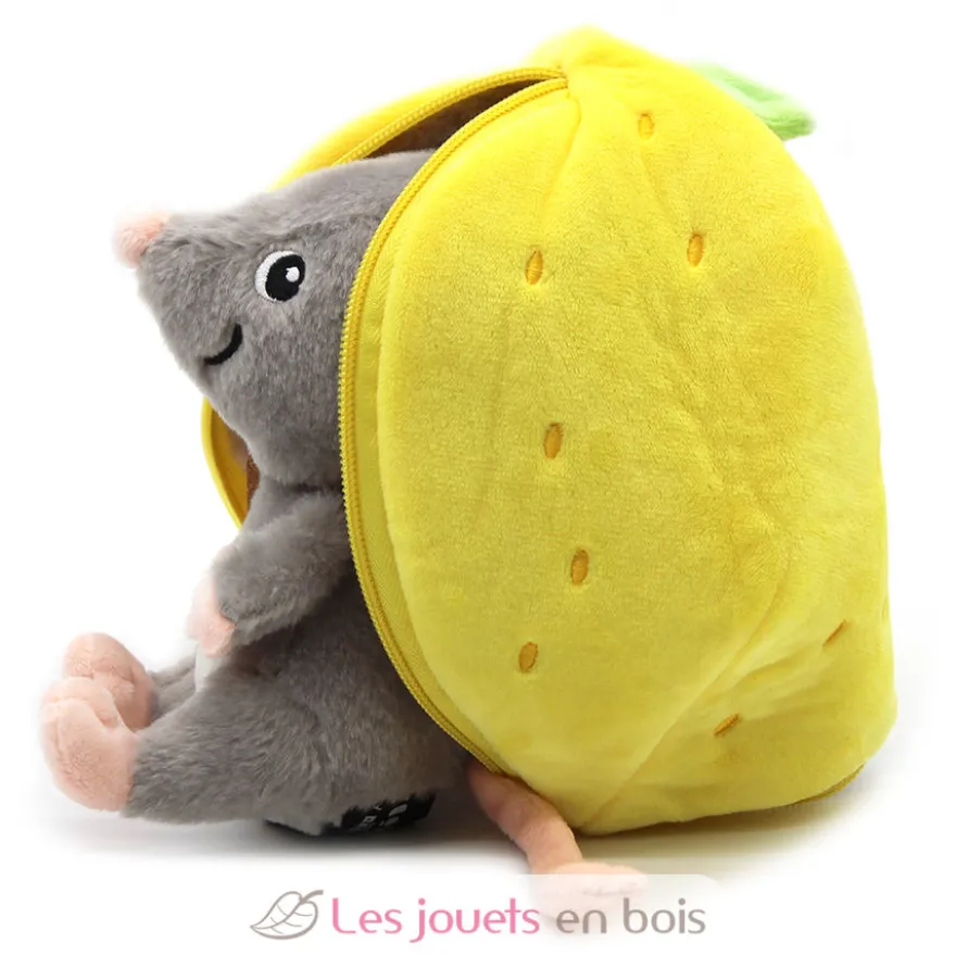 Peluche Flipetz Souris Citron jaune - Les Déglingos