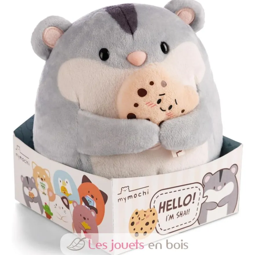 Peluche Hamster Shai 16 cm avec un biscuit - Nici