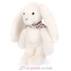 Peluche Lapin Fleurette blanc 25 cm - Doudou et Compagnie
