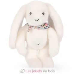 Peluche Lapin Fleurette blanc 25 cm - Doudou et Compagnie