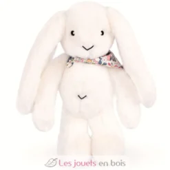 Peluche Lapin Fleurette blanc 35 cm - Doudou et Compagnie
