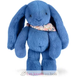 Peluche Lapin Fleurette bleu 35 cm - Doudou et Compagnie