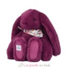 Peluche Lapin Fleurette prune 25 cm - Doudou et Compagnie