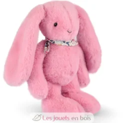 Peluche Lapin Fleurette rose 35 cm - Doudou et Compagnie
