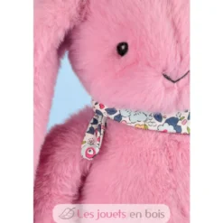 Peluche Lapin Fleurette rose 35 cm - Doudou et Compagnie