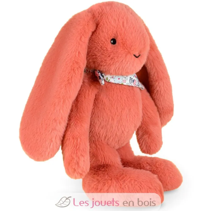 Peluche Lapin Fleurette terracotta 35 cm - Doudou et Compagnie