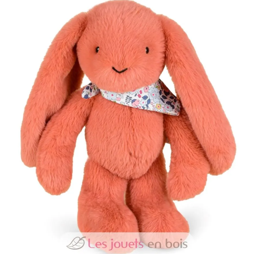 Peluche Lapin Fleurette terracotta 35 cm - Doudou et Compagnie