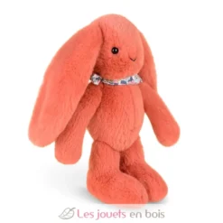 Peluche Lapin Fleurette terracotta 25 cm - Doudou et Compagnie