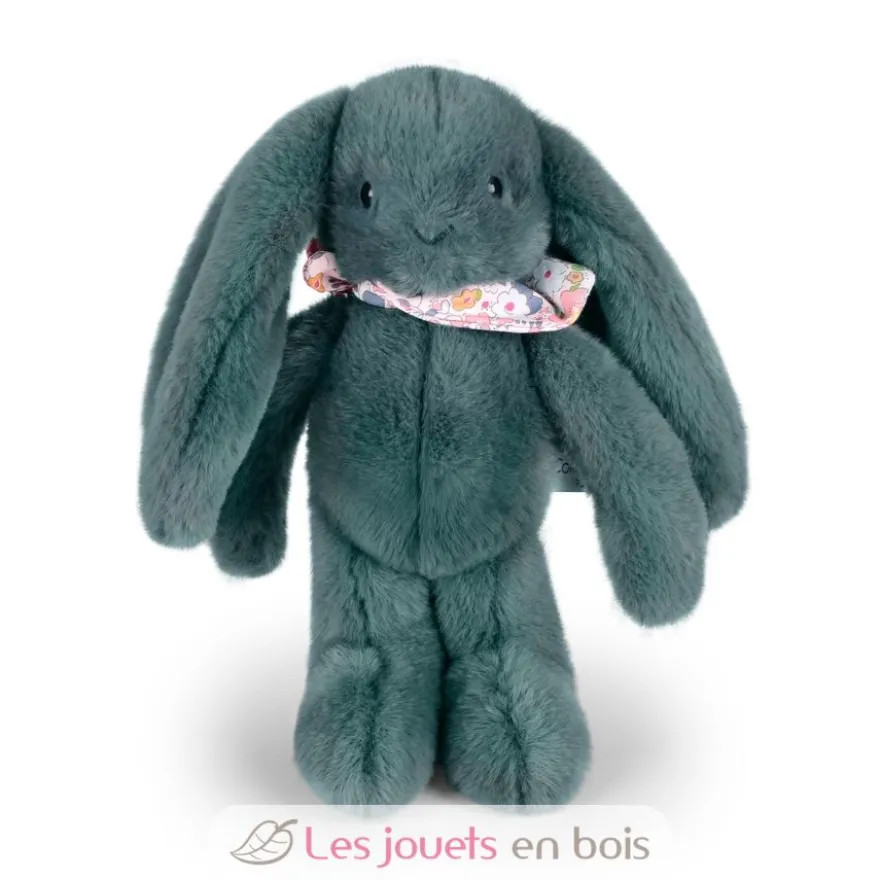 Peluche Lapin Fleurette vert eucalyptus 25 cm - Doudou et Compagnie