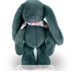 Peluche Lapin Fleurette vert 35 cm - Doudou et Compagnie