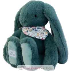Peluche Lapin Fleurette vert 35 cm - Doudou et Compagnie