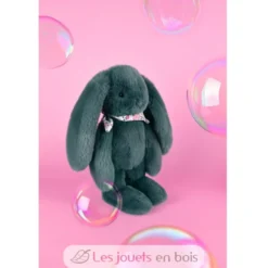 Peluche Lapin Fleurette vert 35 cm - Doudou et Compagnie